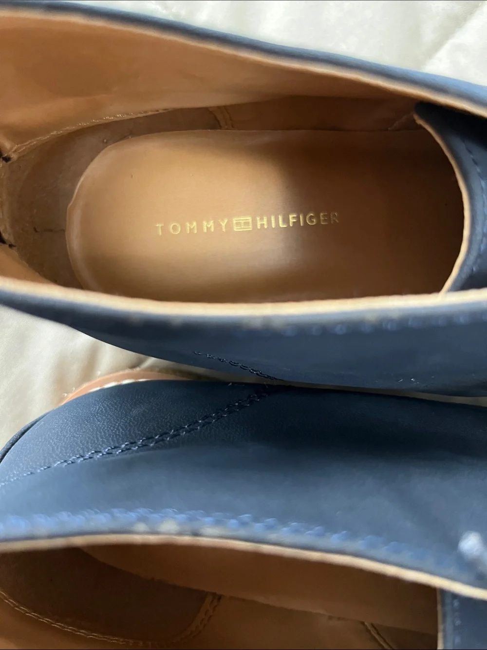 Tommy Hilfiger Navy Chukka Boots with Red-White-Blue Heel Tab